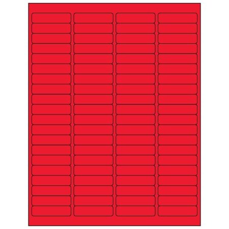 Bsc Preferred 1 15/16 x-1/2'' Fluorescent Red Rectangle Laser Labels, 8000PK BUY00015910
